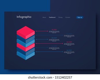 Vector graphics infographics with six options. Template for creating mobile applications, workflow layout, diagram, banner, web design, business reports with 6 steps. Stock vector