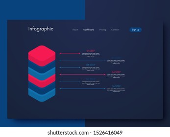 Vector graphics infographics with six options. Template for creating mobile applications, workflow layout, diagram, banner, web design, business reports with 6 steps. Stock vector