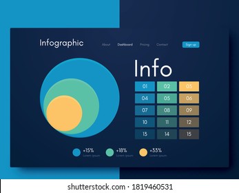 Vector graphics infographics with six options. Template for creating mobile applications, workflow layout, diagram, banner, web design, business reports with 6 steps. Stock vector