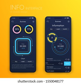 Vector graphics infographics with three options. Template for creating mobile applications, workflow layout, diagram, banner, web design, business reports with 3 steps. Stock vector