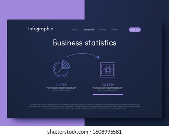 Vector graphics infographics with two options. Template for creating mobile applications, workflow layout, diagram, banner, web design, business reports with 2 steps. Stock vector