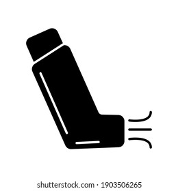 Vector graphics, inhaler icon, black, isolated on white background. Flat design.