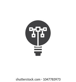 Vector graphics inside light bulb vector icon. filled flat sign for mobile concept and web design. Vector idea simple solid icon. Symbol, logo illustration. Pixel perfect vector graphics