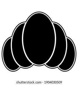 Vector graphics isolated icon silhouette of eggs, black, on a white background. Flat design.