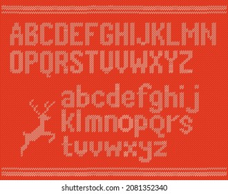vector graphics knitted alphabet reindeer sweater