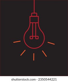 Vector graphics of a lamp on the ceiling on a black background.