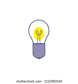 Vector Graphics Of Light Bulb Idea Design. Abstract Design With Line Art. Light Bulb Icon. Symbol Of Ideas And Energy