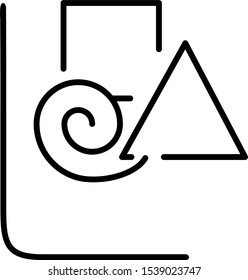 Vector graphics line art icon.  Black  aesthetic contour.