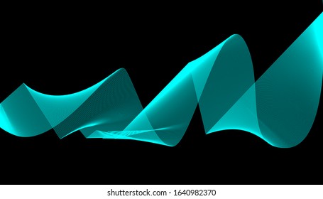 Vector graphics, line graphics, blue sea, black background