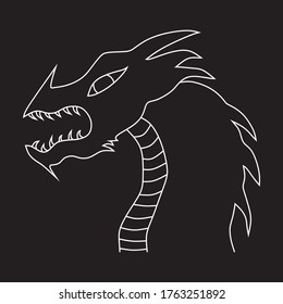 Vector graphics of line style dragon logo