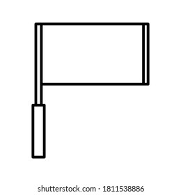 Vector graphics of linesman flag icon outline
