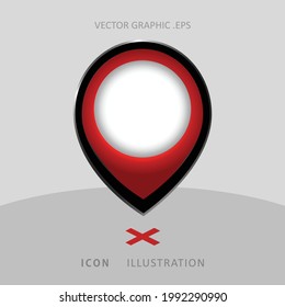 vector graphics of location point icon. Perfect for location pointer icons, for icons on maps, location illustrations on invitation cards, banners, posters, web, etc. 100% editable.