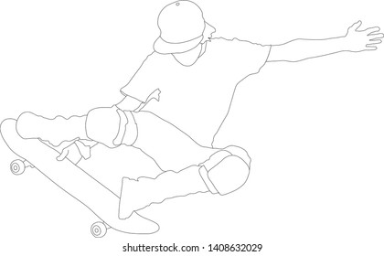 vector graphics man on a skateboard sport collection