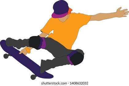 vector graphics man on a skateboard sport collection
