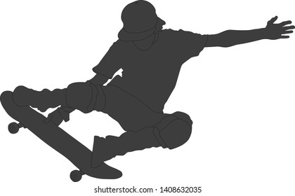 vector graphics man on a skateboard sport collection