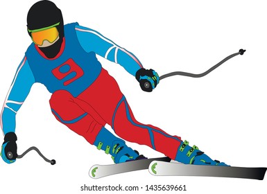 vector graphics of a man on skis