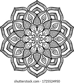 vector graphics mandala sign black and white