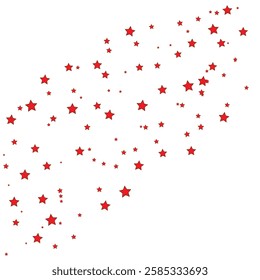 Vector graphics. Many red stars of different sizes.