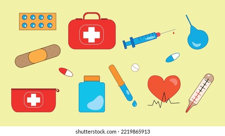 Gráficos vectoriales para medicamentos para trabajadores médicos
