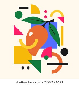 Gráficos vectoriales en un estilo minimalista de moda con elementos geométricos. Ilustración de un mango.