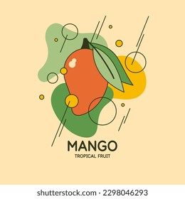 Gráficos vectoriales en un estilo minimalista de moda con elementos geométricos. Ilustración de un mango.