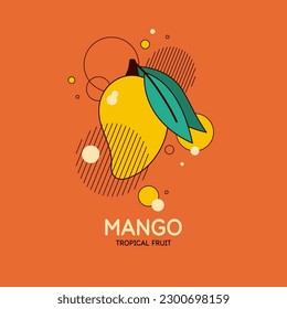 Gráficos vectoriales en un estilo minimalista de moda con elementos geométricos. Ilustración de un mango.