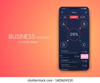 Vector graphics mobile infographics with four options. Template for creating mobile applications, workflow layout, diagram, banner, web design, business reports with 4 steps. Stock vector