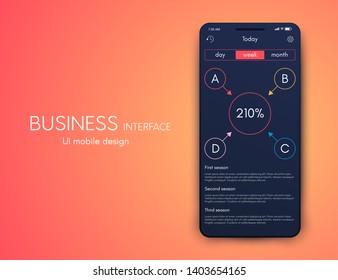 Vector graphics mobile infographics with four options. Template for creating mobile applications, workflow layout, diagram, banner, web design, business reports with 4 steps. Stock vector