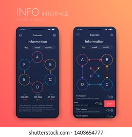 Vector graphics mobile infographics with four and six options. Template for creating mobile applications, workflow layout, diagram, banner, web design, business reports with 4 and 6 steps