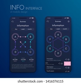 Vector graphics mobile infographics with four and six options. Template for creating mobile applications, workflow layout, diagram, banner, web design, business reports with 4 and 6 steps