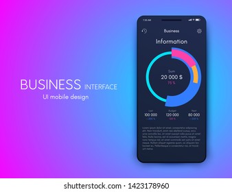 Vector graphics mobile infographics with four options. Template for creating mobile applications, workflow layout, diagram, banner, web design, business reports with 4 steps. Stock vector
