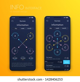 Vector graphics mobile infographics with four and six options. Template for creating mobile applications, workflow layout, diagram, banner, web design, business reports with 4 and 6 steps
