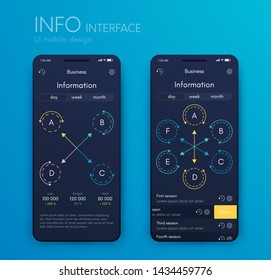 Vector graphics mobile infographics with four and six options. Template for creating mobile applications, workflow layout, diagram, banner, web design, business reports with 4 and 6 steps