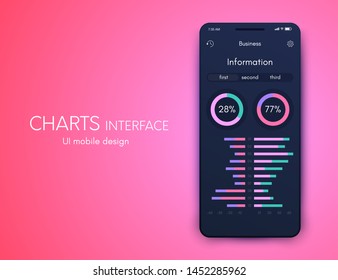 Vector graphics mobile infographics with four options. Template for creating mobile applications, workflow layout, diagram, banner, web design, business reports with 4 steps. Stock vector