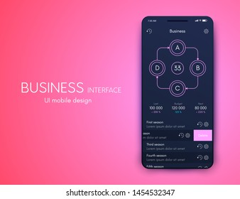 Vector graphics mobile infographics with four options. Template for creating mobile applications, workflow layout, diagram, banner, web design, business reports with 4 steps. Stock vector