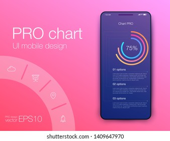 Vector graphics mobile infographics with one option. Template for creating mobile applications, workflow layout, diagram, banner, web design, business reports with 1 step. Stock vector