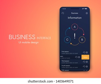 Vector graphics mobile infographics with three options. Template for creating mobile applications, workflow layout, diagram, banner, web design, business reports with 3 steps. Stock vector
