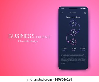Vector graphics mobile infographics with three options. Template for creating mobile applications, workflow layout, diagram, banner, web design, business reports with 3 steps. Stock vector