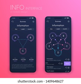 Vector graphics mobile infographics with three and five options. Template for creating mobile applications, workflow layout, diagram, banner, web design, business reports with 3 and 5 steps