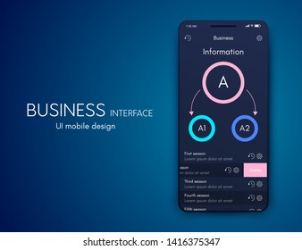 Vector graphics mobile infographics with three options. Template for creating mobile applications, workflow layout, diagram, banner, web design, business reports with 3 steps. Stock vector