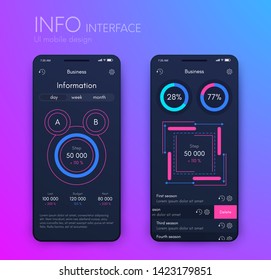 Vector graphics mobile infographics with three and two options. Template for creating mobile applications, workflow layout, diagram, banner, web design, business reports with 3 and 2 steps