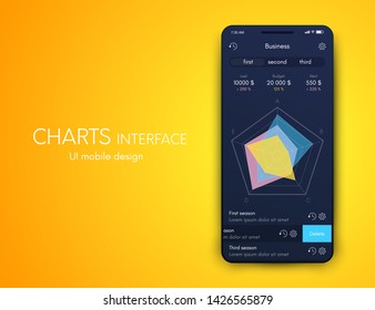 Vector graphics mobile infographics with three options. Template for creating mobile applications, workflow layout, diagram, banner, web design, business reports with 3 steps. Stock vector