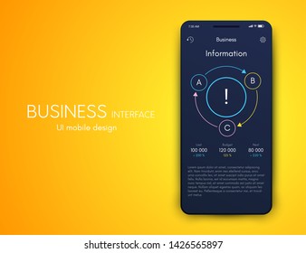 Vector graphics mobile infographics with three options. Template for creating mobile applications, workflow layout, diagram, banner, web design, business reports with 3 steps. Stock vector