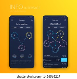 Vector graphics mobile infographics with three and five options. Template for creating mobile applications, workflow layout, diagram, banner, web design, business reports with 3 and 5 steps