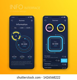 Vector graphics mobile infographics with three and two options. Template for creating mobile applications, workflow layout, diagram, banner, web design, business reports with 3 and 2 steps