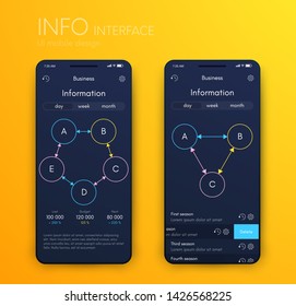 Vector graphics mobile infographics with three and five options. Template for creating mobile applications, workflow layout, diagram, banner, web design, business reports with 3 and 5 steps
