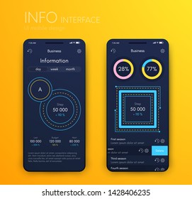 Vector graphics mobile infographics with three and two options. Template for creating mobile applications, workflow layout, diagram, banner, web design, business reports with 3 and 2 steps