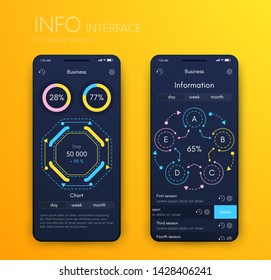 Vector graphics mobile infographics with three and five options. Template for creating mobile applications, workflow layout, diagram, banner, web design, business reports with 3 and 5 steps