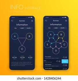 Vector graphics mobile infographics with three and five options. Template for creating mobile applications, workflow layout, diagram, banner, web design, business reports with 3 and 5 steps