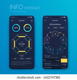 Vector graphics mobile infographics with three and five options. Template for creating mobile applications, workflow layout, diagram, banner, web design, business reports with 3 and 5 steps